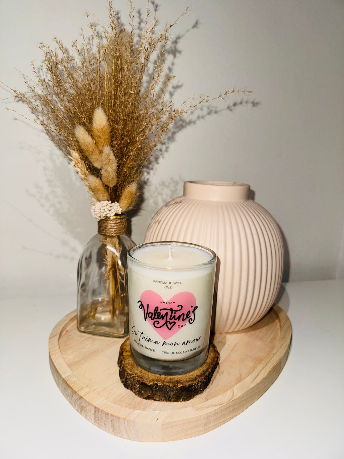 Bougie Saint-Valentin "Happy Valentine's day"