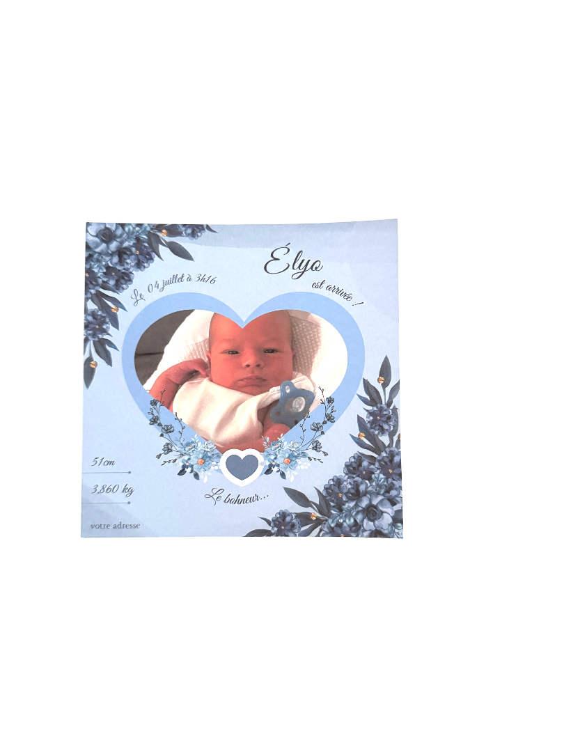 FAIRE-PART naissance "bienvenue petit coeur"